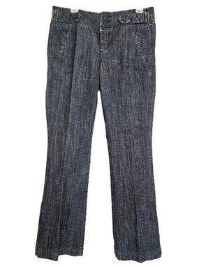 One 5 One Dark Wash Wide Leg Flare Trousers Jeans Size 10